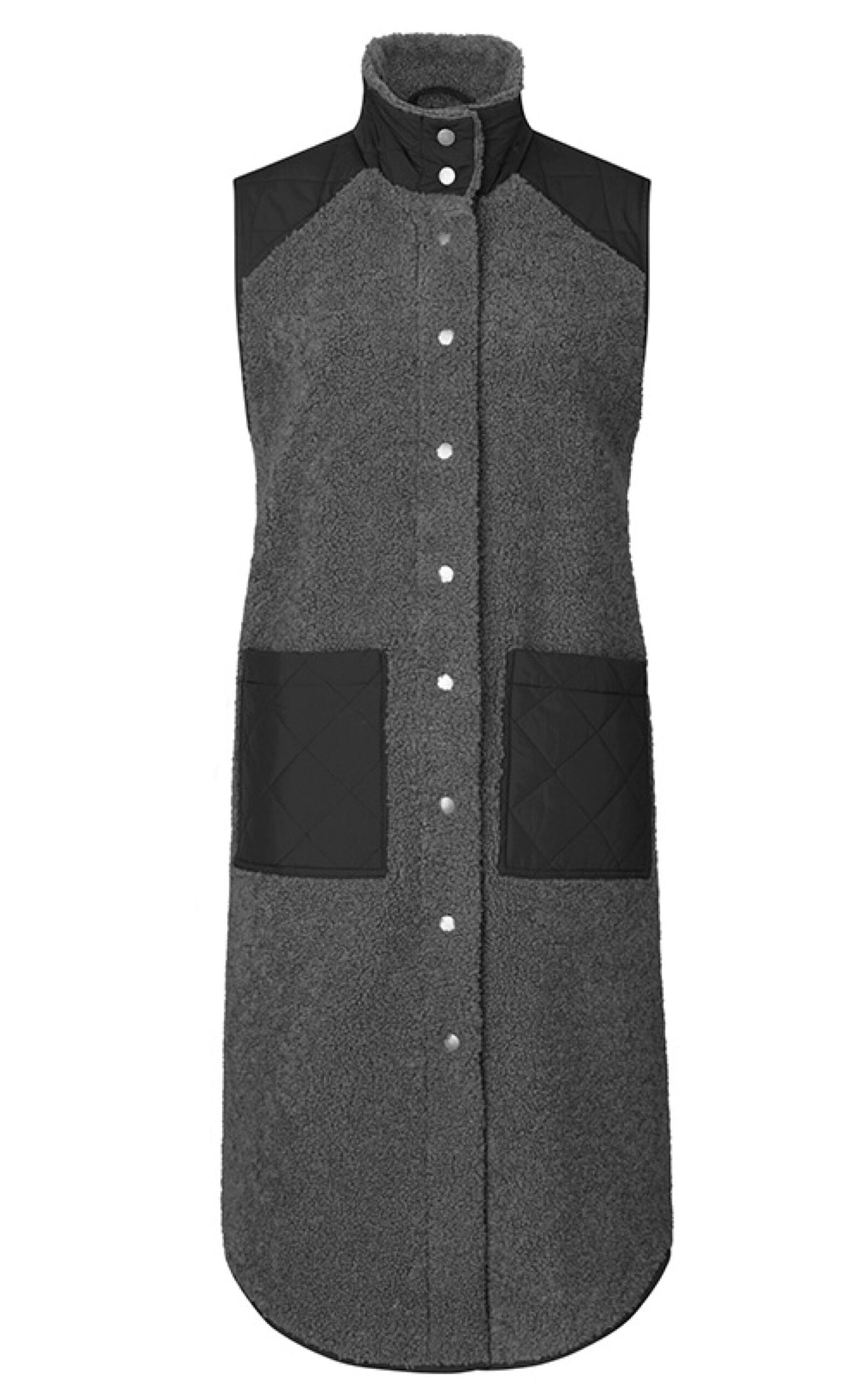 Global Funk Vest Raima Teddy Grey Black Mix
