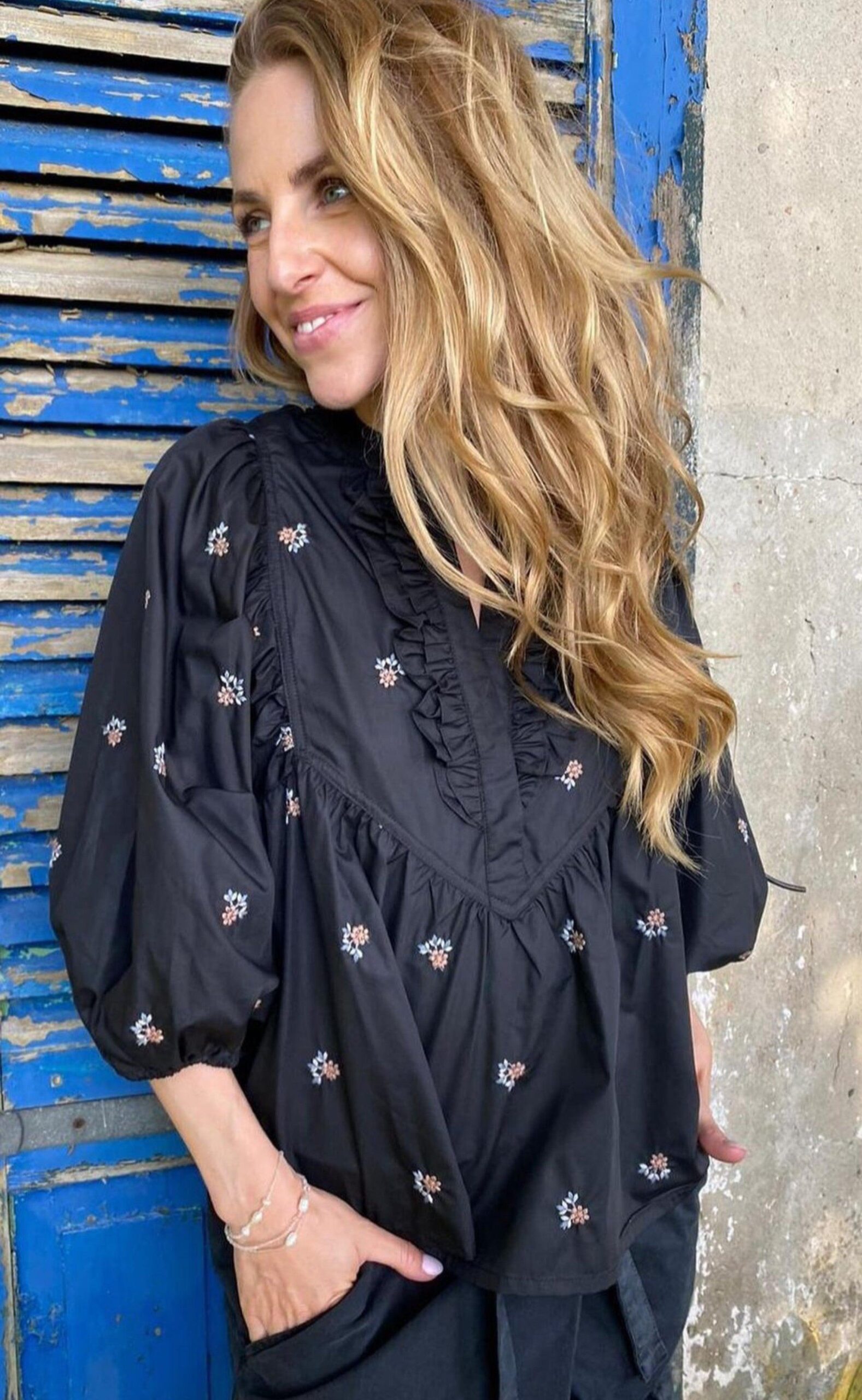Gossia Bluse Morgan Black Flowers
