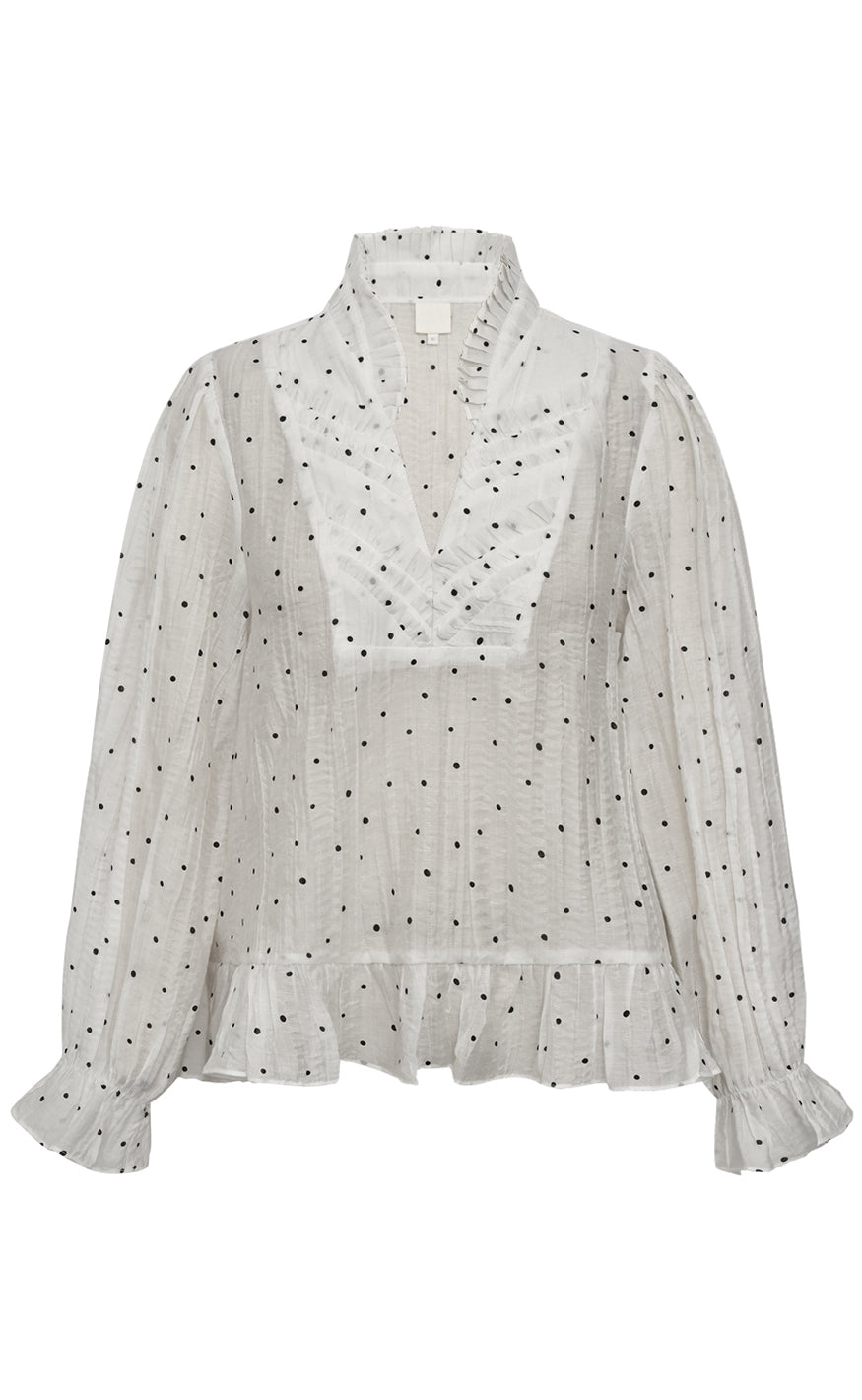 Gossia Bluse Nazil Lullo Off-white Black Dots