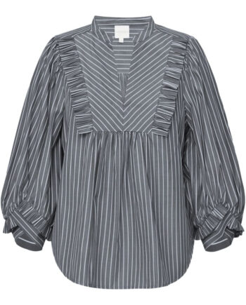 Gossia Bluse Sia Grey White Stripes