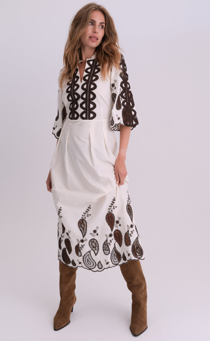 Gossia Kjole Safina Creme Brown