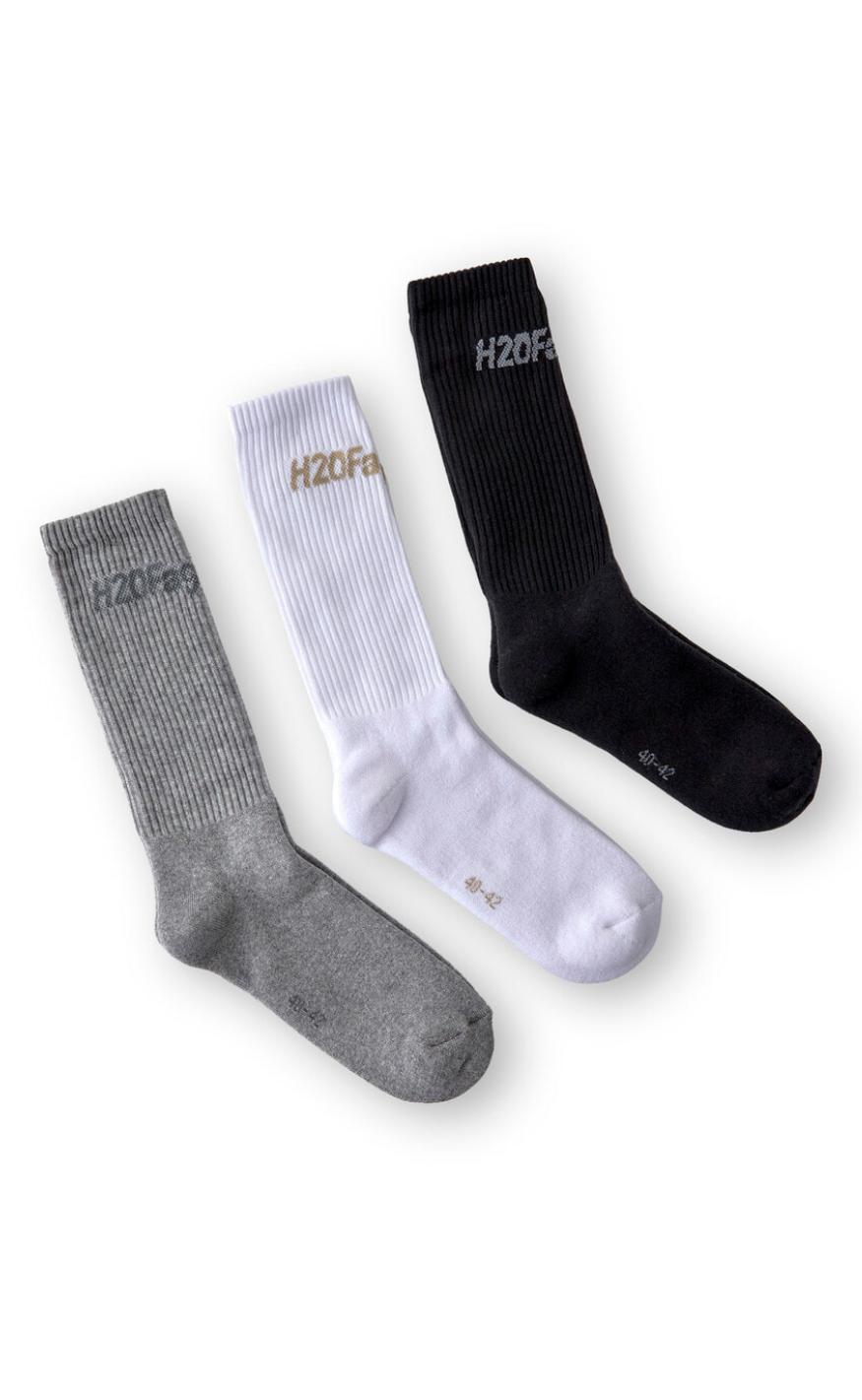 H2o Fagerholt Strømper Suck Socks Black White Grey Mel