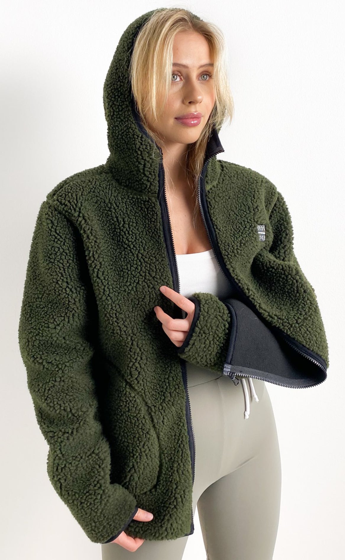 H2o Jakke Langli Hooded Pile Army
