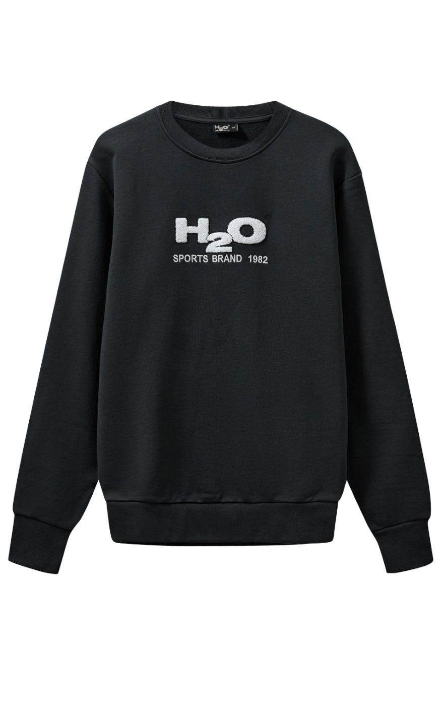 H2o Sweater Logo Sweat 39 Neck Navy White