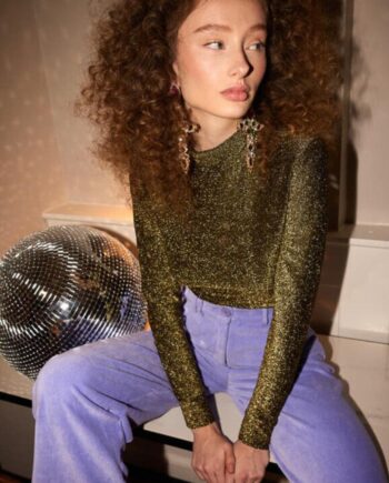Hunkøn Bluse Cattia Gold Glitter