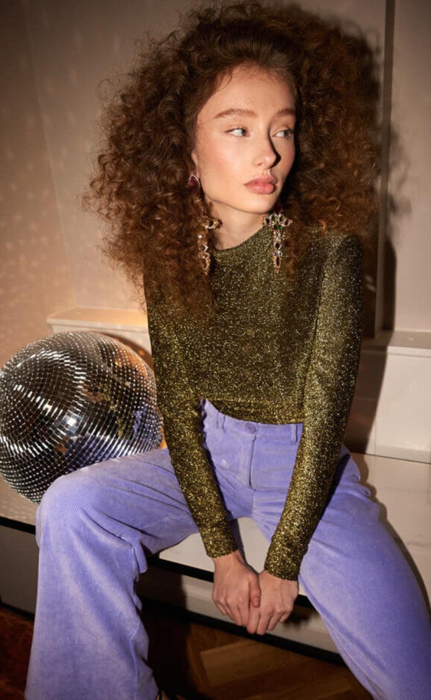 Hunkøn Bluse Cattia Gold Glitter