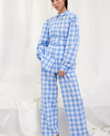 Hunkøn Bukser Geira  Blue Checked
