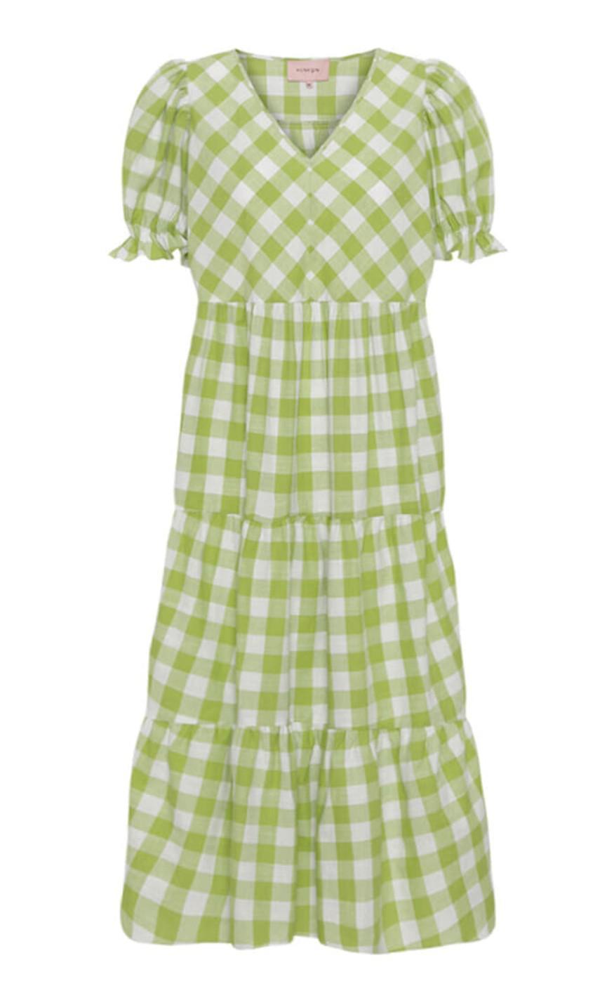 Hunkøn Kjole Geira Green Checked