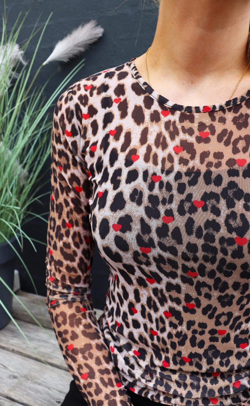 Liberte Bluse Mesh Lux Leo Red Heart