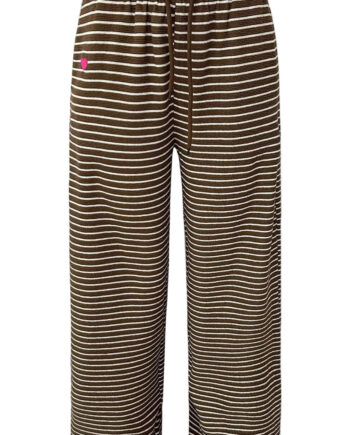 Liberte Bukser Sus Wide  Brown Creme Stripe