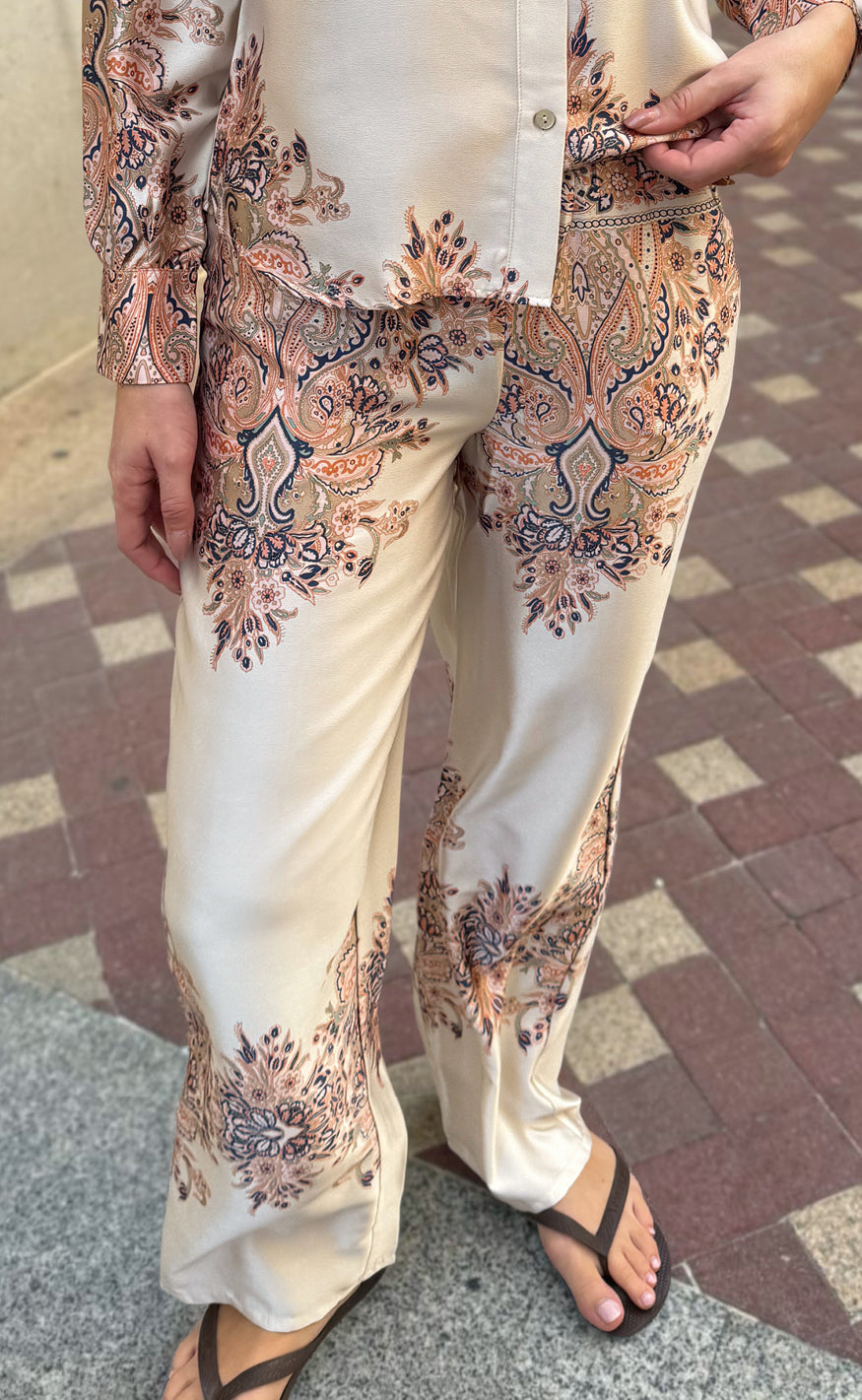 Liberte Bukser Wennise Creme Paisley