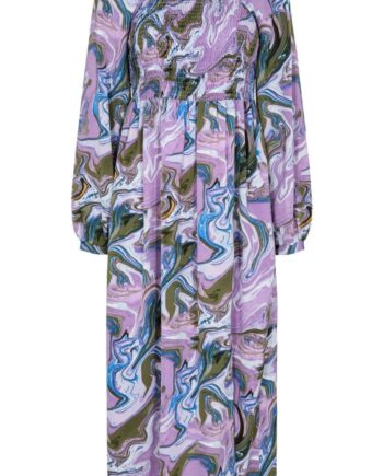 Liberte Kjole Gro Army Lavender Marble