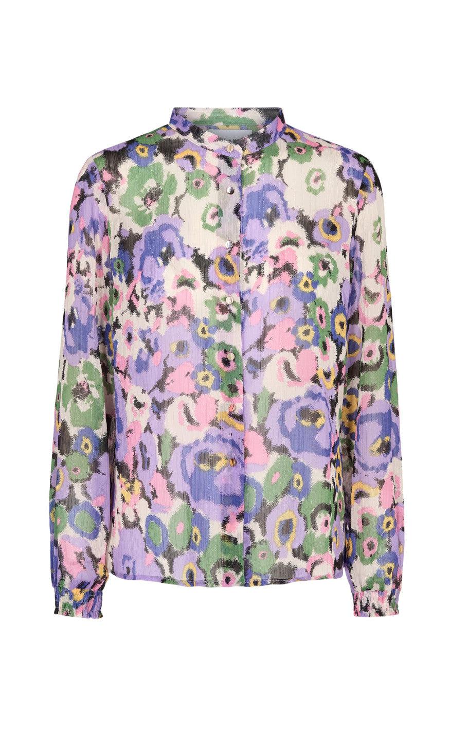 Liberte Skjorte Maggie Lavender Blurry Flower