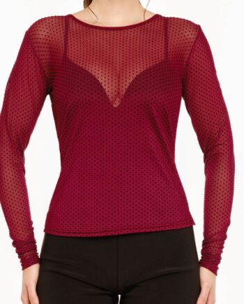 Liberte  -shirt  Mesh Dot Ls Bordeaux