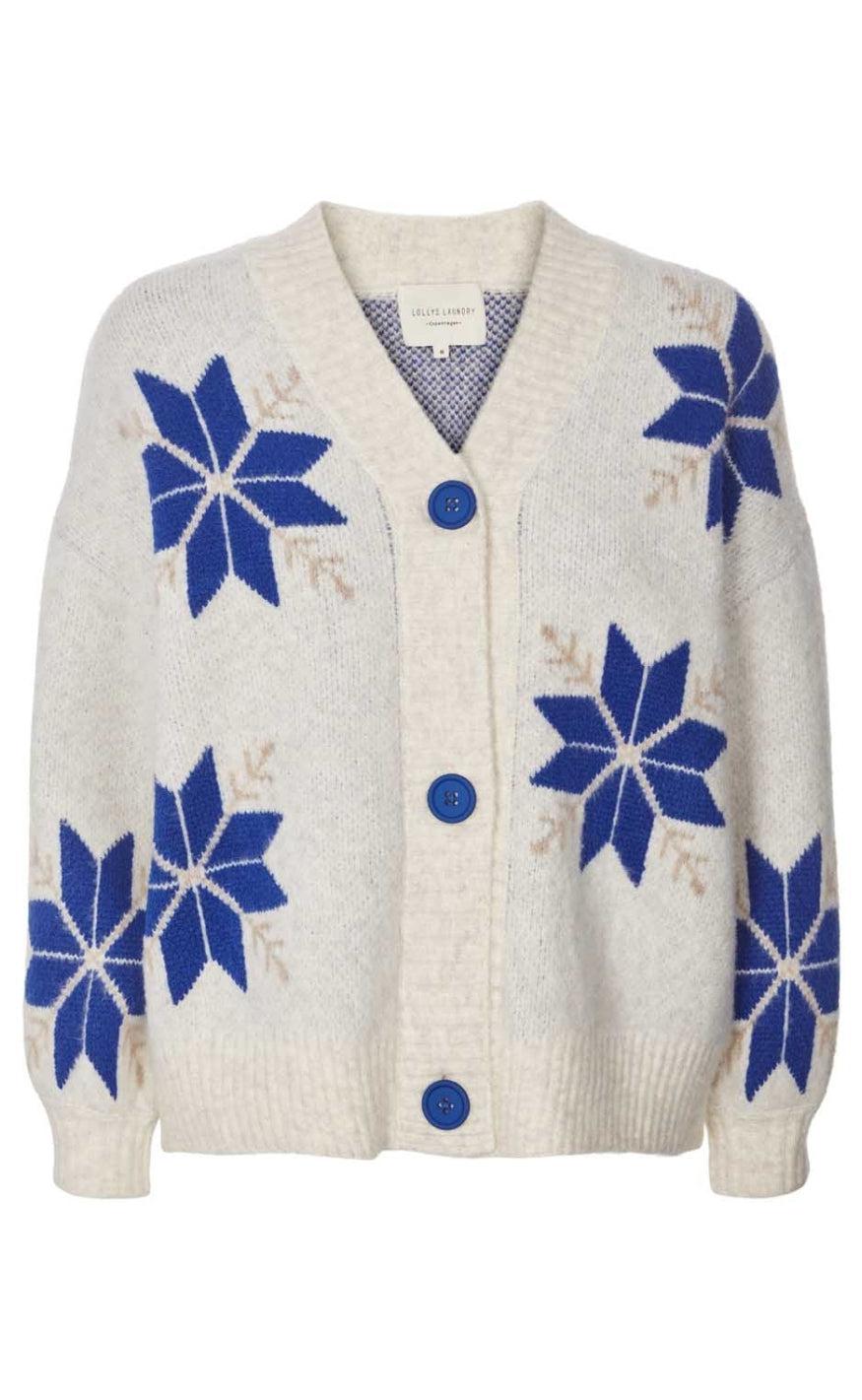 Lollys Laundry Cardigan Paisley Neon Blue
