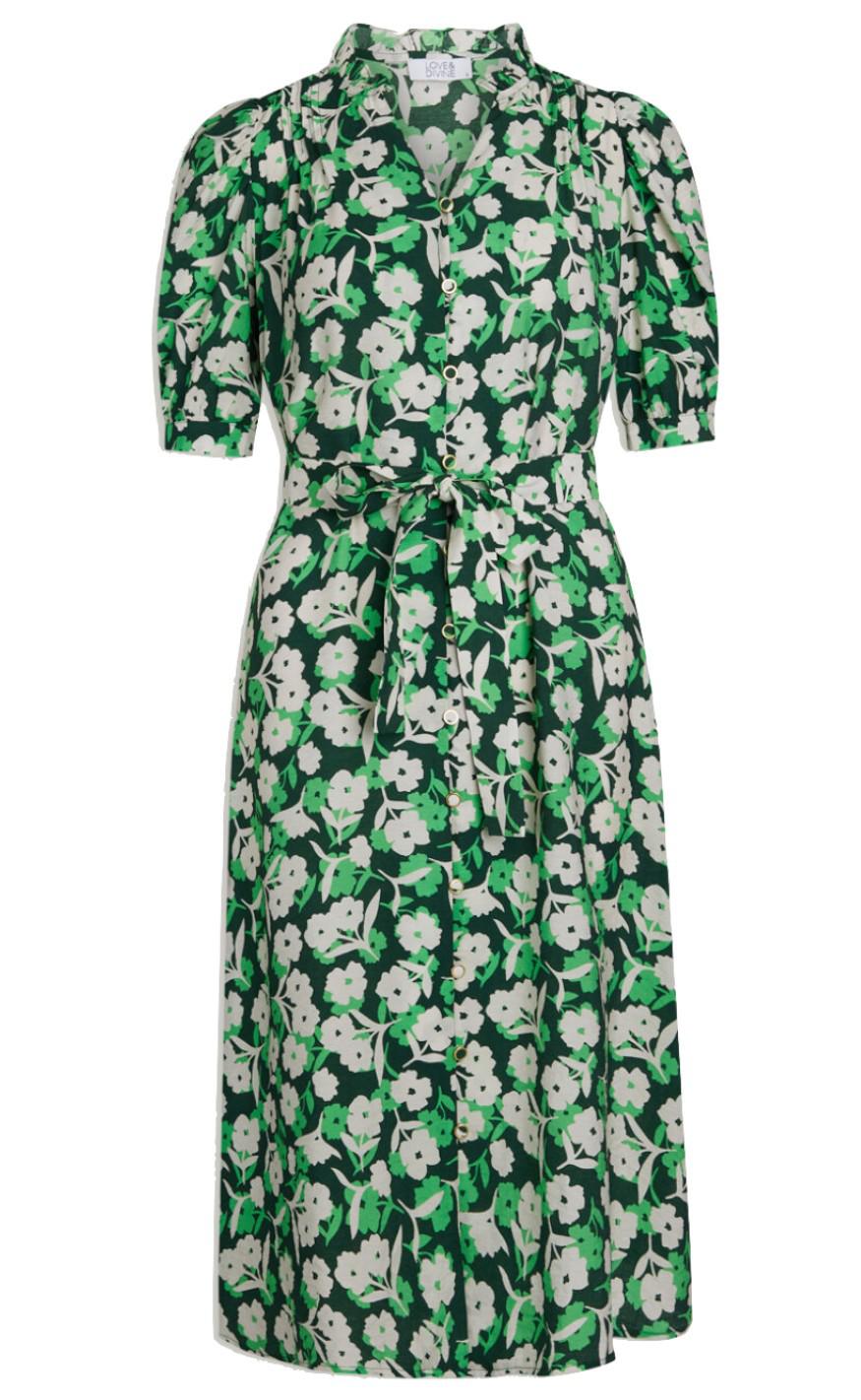 Love Divine Kjole Love627- Green Flower
