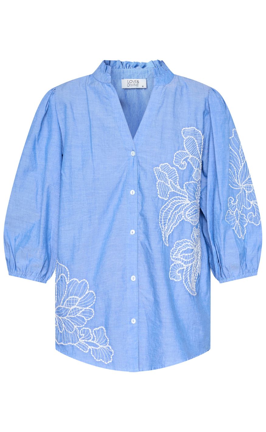 Love Divine Skjorte Love1448 Blue Cream