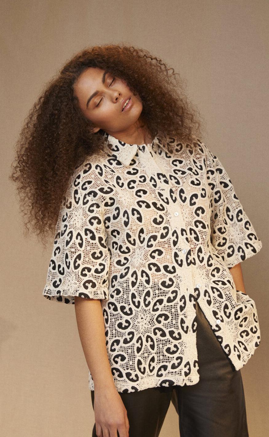 Love Divine Skjorte Love1092 Cream Black