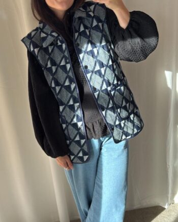 Love   Divine Vest Love1085 Denim Patchwork