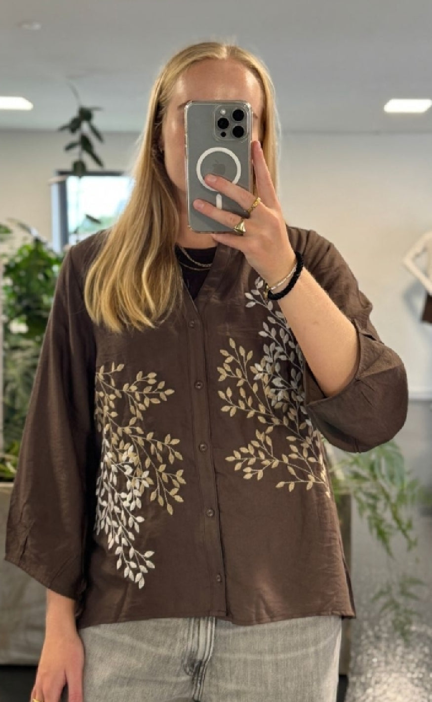 Luxzuz Bluse Ariago Chocolate Chip