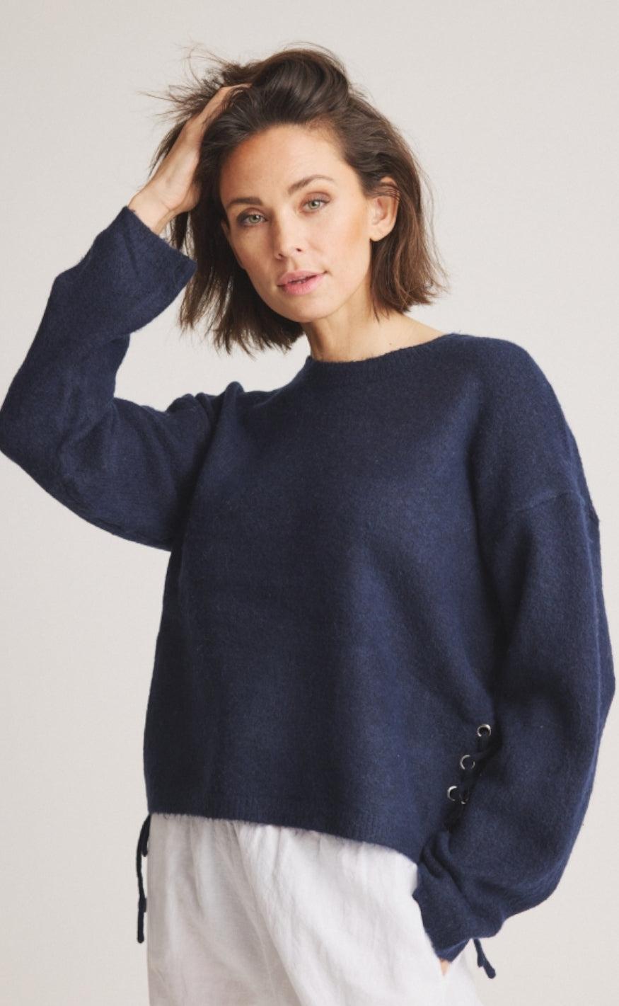 Luxzuz Striktrøje Albertine Navy Blue