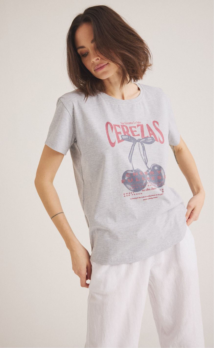 Luxzuz -shirt Cerez Light Grey Melange