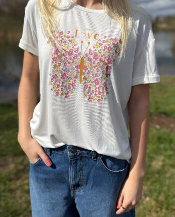 Luxzuz  -shirt Love Cream