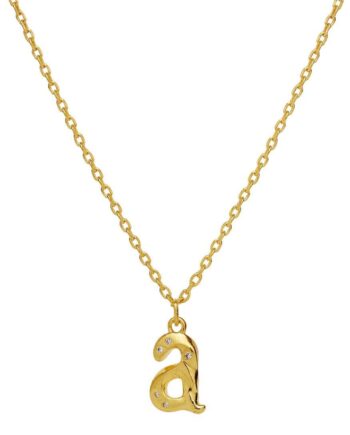 Maanesten Halskæde   Alphabet Gold Colour