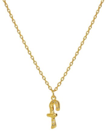 Maanesten Halskæde   Alphabet Gold Colour
