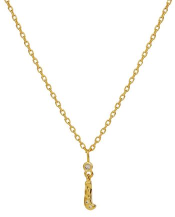 Maanesten Halskæde   Alphabet Gold Colour