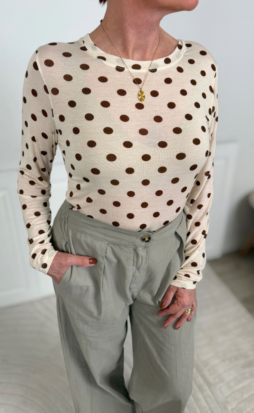 Marta Du Chateau Bluse Elissa Beige1259tpu