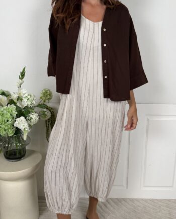 Marta Du Chateau Buksedragt Tarelle Sabbia Stripe