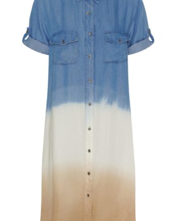 Marta Du Chateau Kjole 82395 Kirstin Light Blue   White   Camel