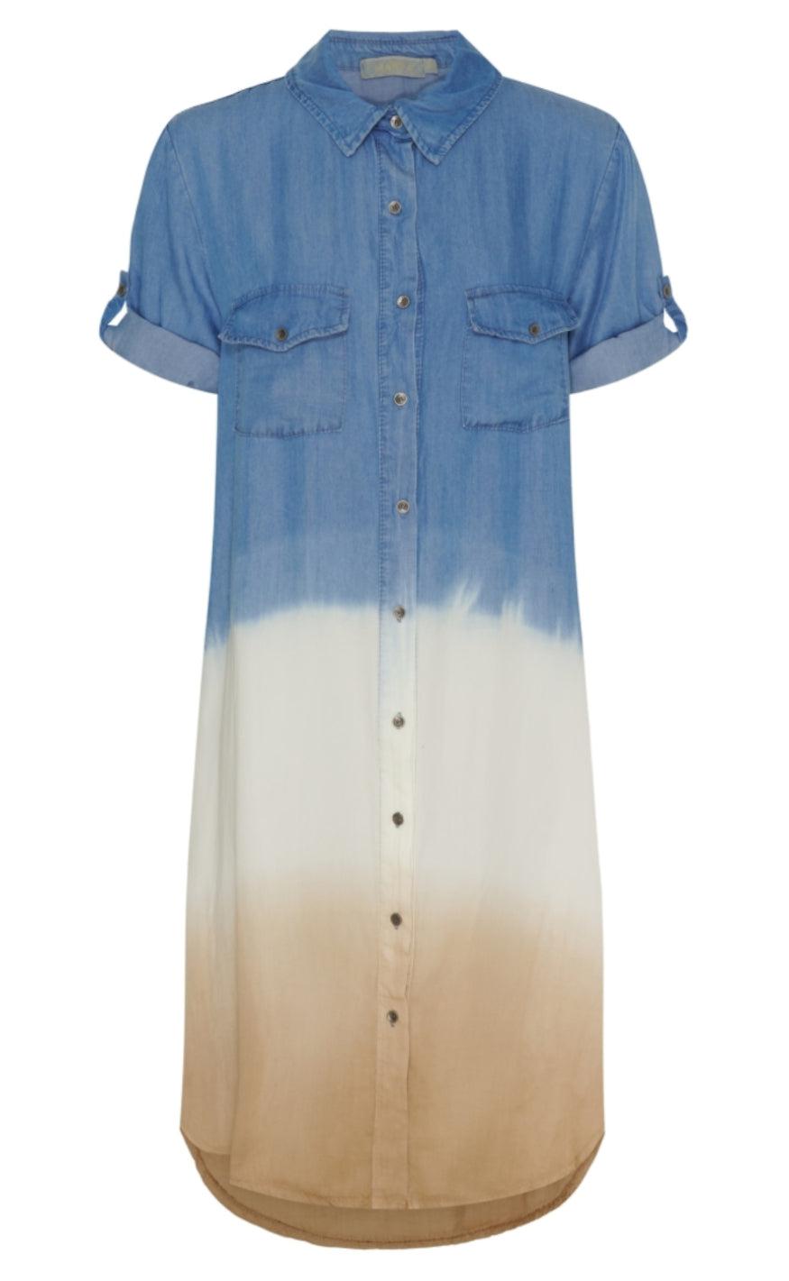 Marta Du Chateau Kjole 82395 Kirstin Light Blue White Camel