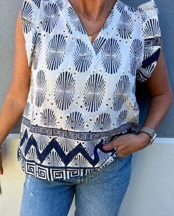 Marta Du Chateau Top 85573 Juliane White Navy