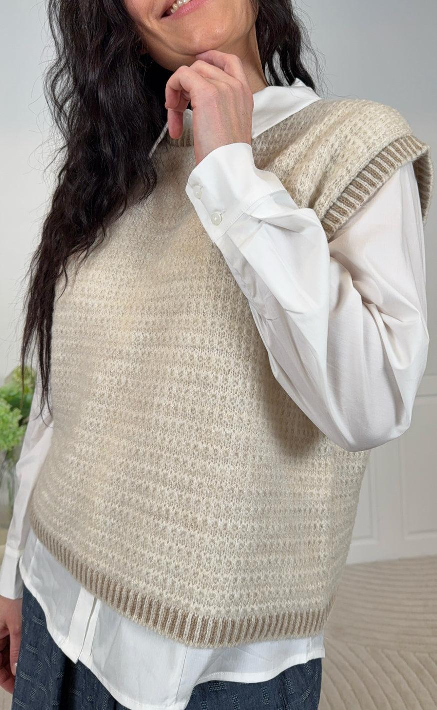 Marta Du Chateau Vest Antonine Beige Lightcamel