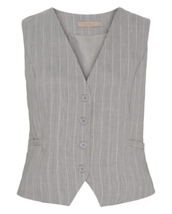 Marta Du Chateau Vest Solveig Light Grey Stripe