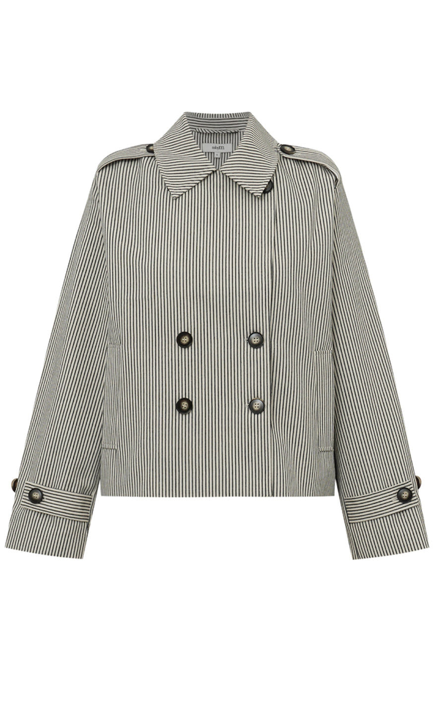 Mbym Jakke Becker Black Beige Stripe