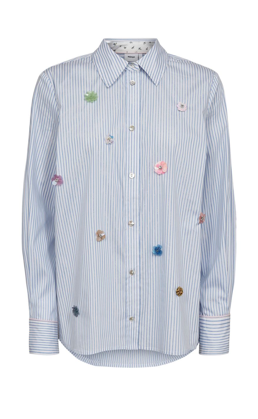 Nümph Skjorte Lili Sequins Floaty Blue
