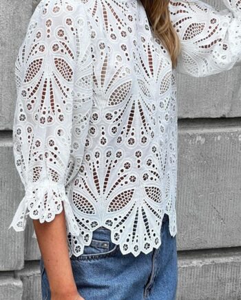 Neo Noir Bluse Adela Embroidery Off White
