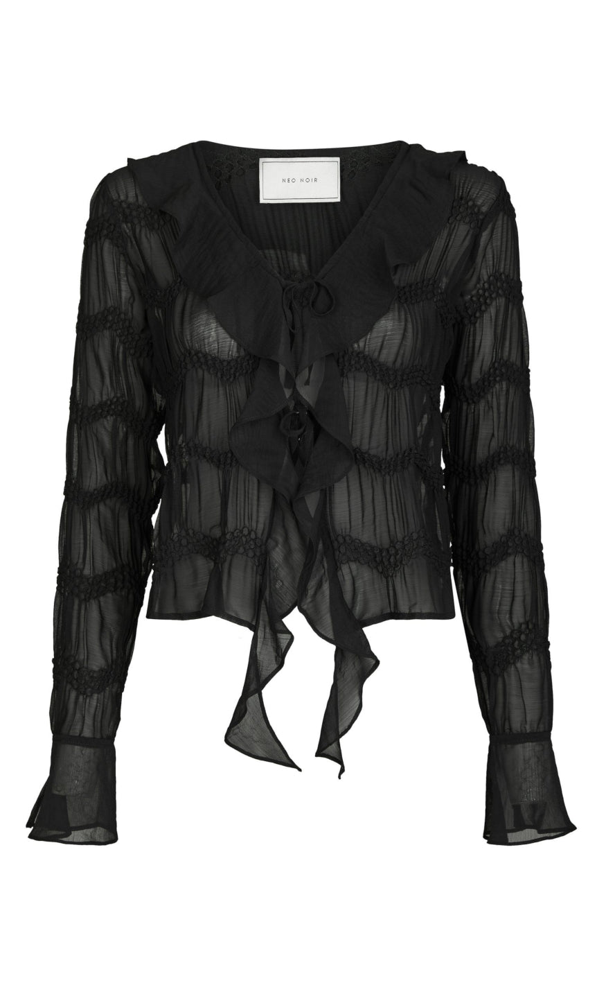 Neo Noir Bluse Anika Crepe Black