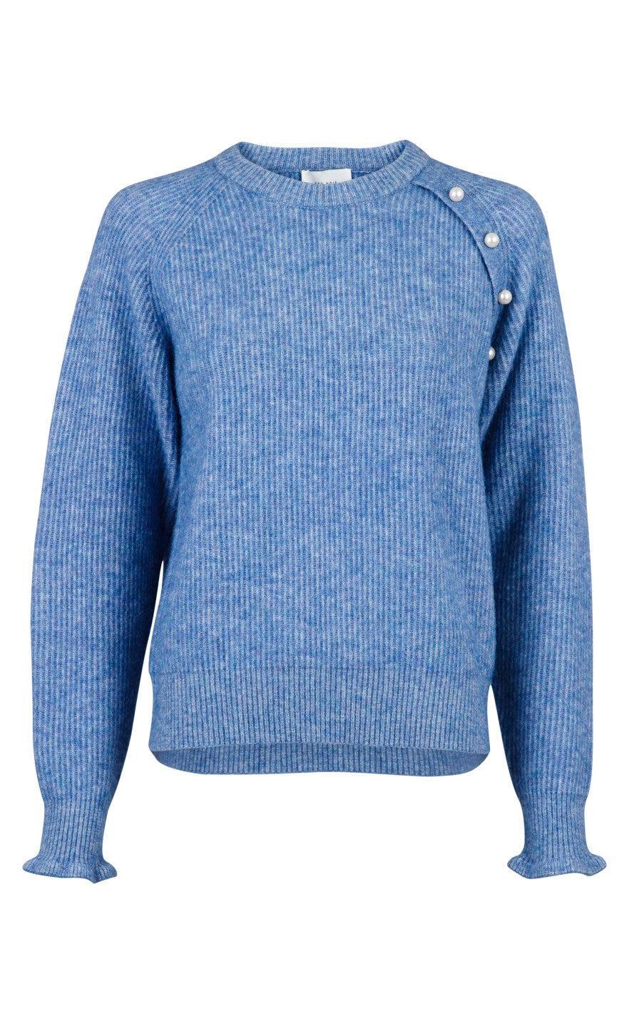 Neo Noir Bluse Asli Knit Blue Melange
