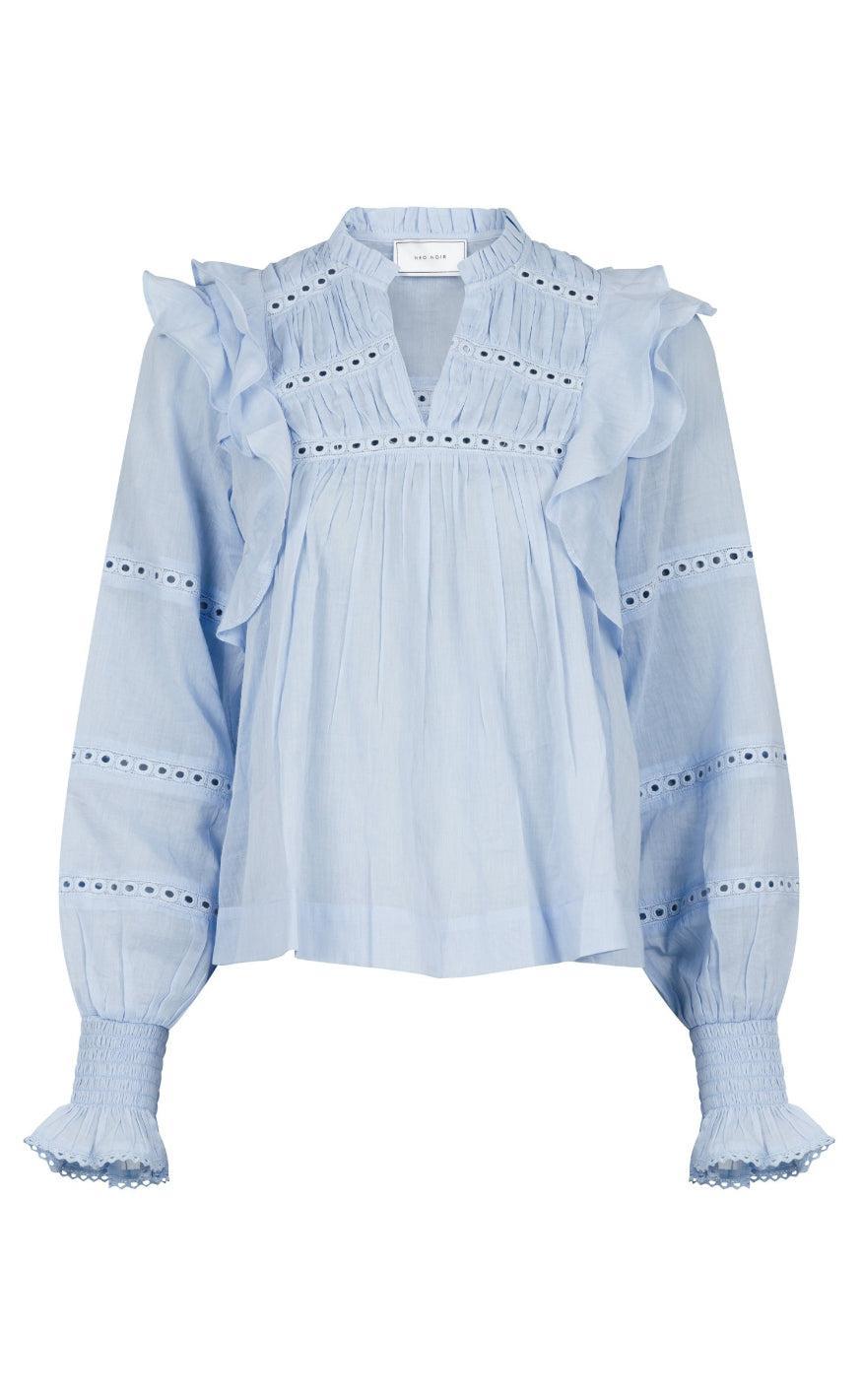 Neo Noir Bluse Aurika Voile Light Blue
