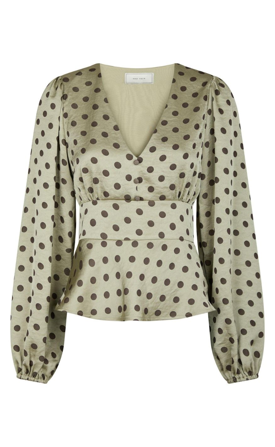 Neo Noir Bluse Jellima Dotted Pistachio