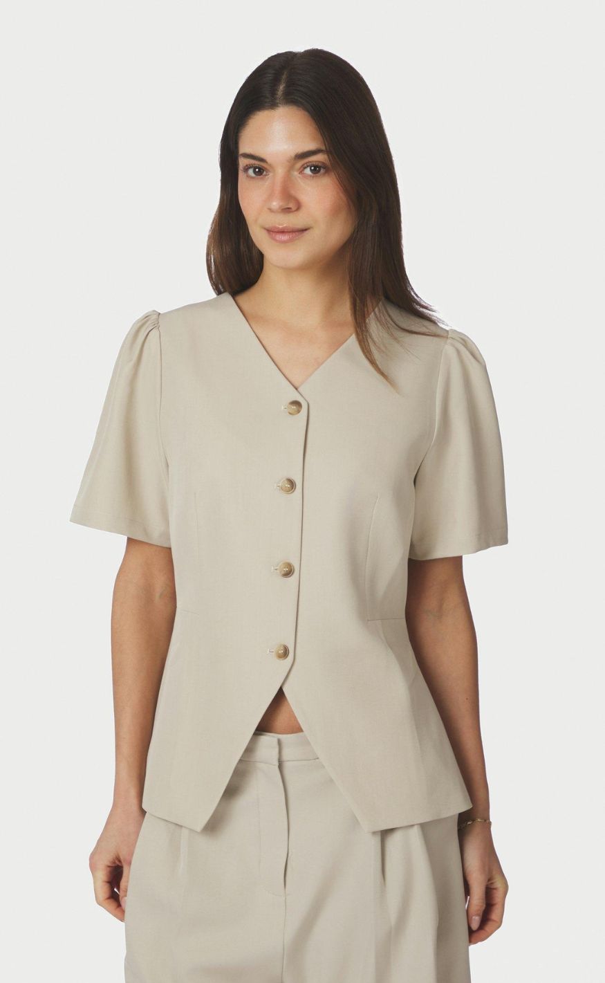 Neo Noir Bluse Jules Structure Creme