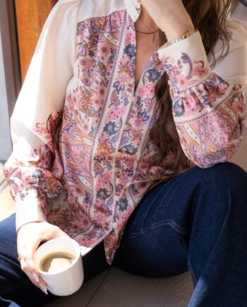 Neo Noir Bluse Massima Paisley Light Pink