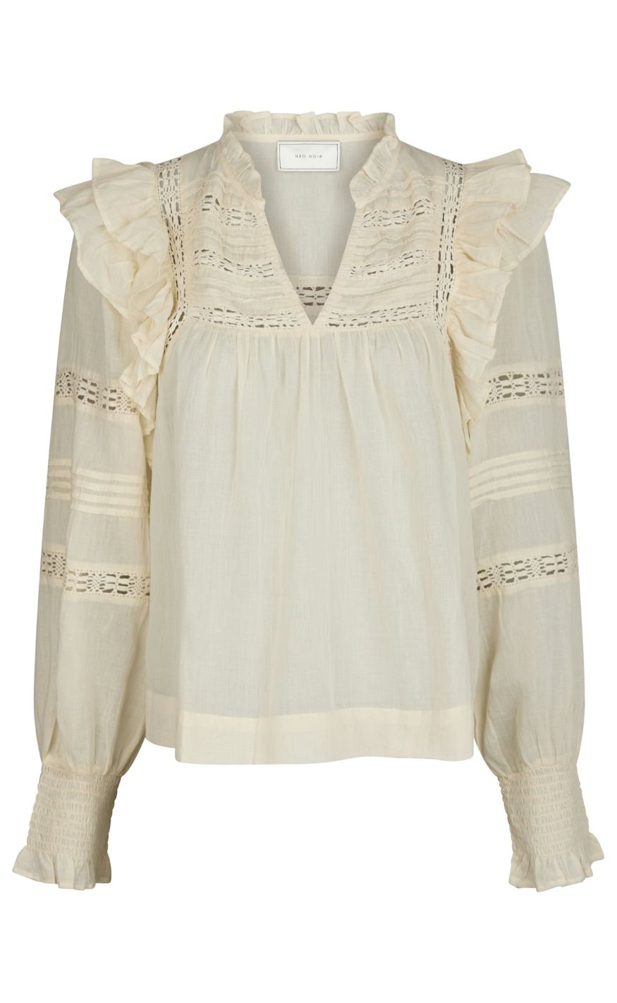 Neo Noir Bluse Mauri Voile Light Yellow