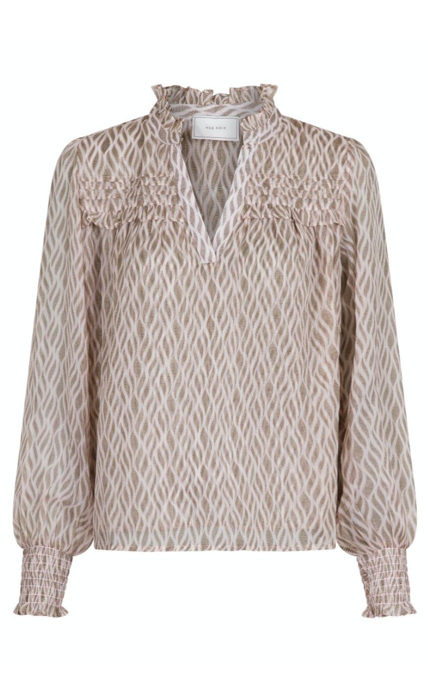 Neo Noir Bluse Rhia Graphic Powder
