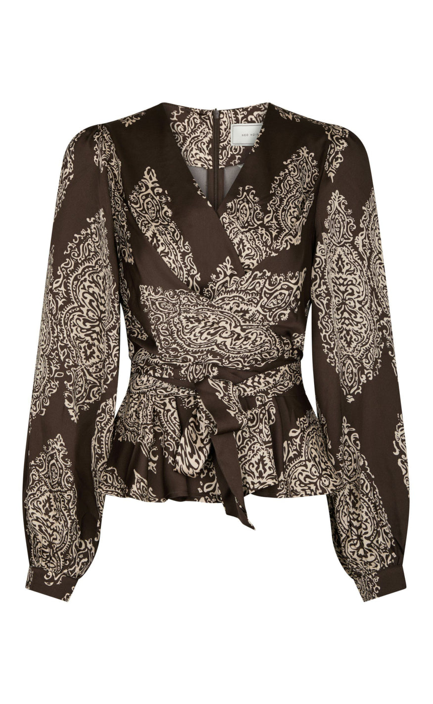 Neo Noir Bluse Rista Dark Brown