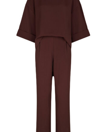 Neo Noir Buksedragt Arlo Crepe Burgundy